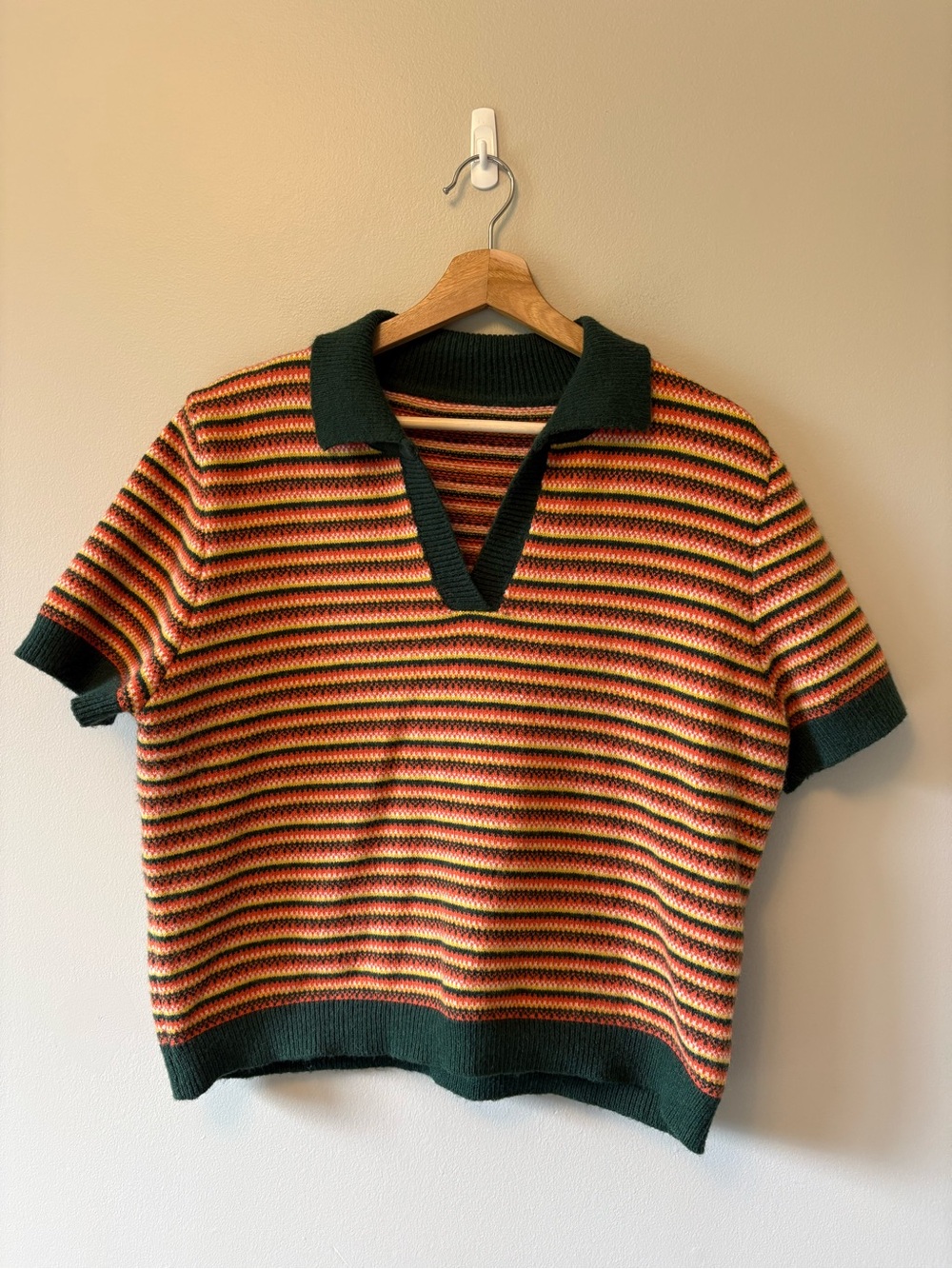 Cider Short Sleeve Collared Sweater 2xl